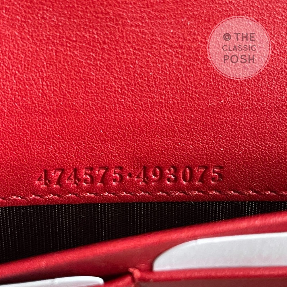 ❌SOL❌ NEW Gucci Marmont WOC Chain Wallet Red Leather Bag - Picture 9 of 11